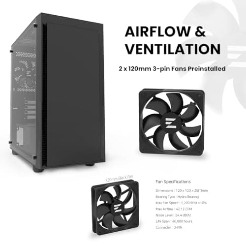 Zalman T3 PLUS Micro ATX Mid Tower Black Tempered Glass Side Panel image