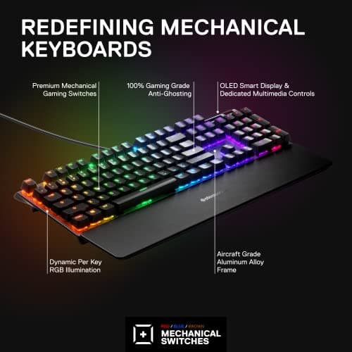 SteelSeries Apex 7 RGB Wired SteelSeries QX2 Red Mechanical Gaming Keyboard image