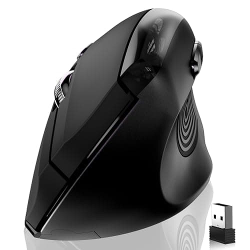 Memzuoix Wireless Ergonomic Mouse, Upgraded 2.4G Optical Wireless Vertical Mouse with Adjustable DPI 800/1600/2400, Pinky Finger Rest for Large Hands image