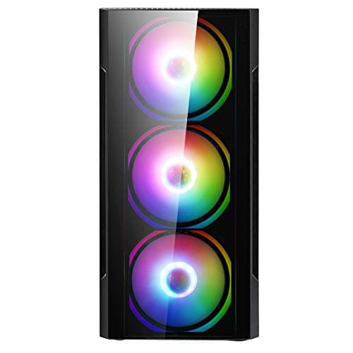 CiT Flash Micro ATX Mid Tower Black with Tempered Glass Side Panel and USB 3.2 Gen 1 Type-A, USB 2.0 Type-A image