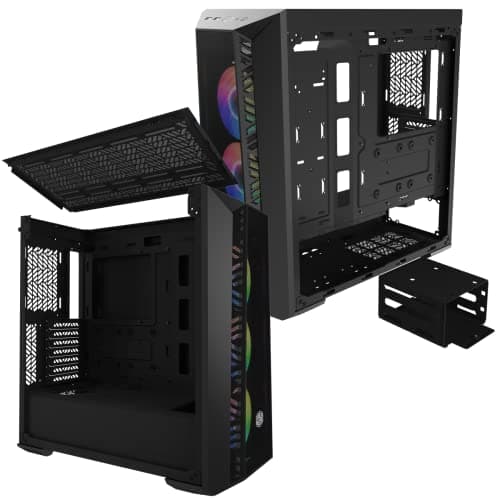 Cooler Master MasterBox 520 Mesh ATX Mid Tower Black / White Tempered Glass Side Panel image