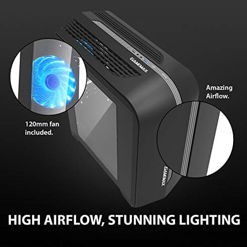 GameMax Centauri MicroATX Mid Tower Black / Gray with Acrylic Side Panel and USB 3.2 Gen 1 Type-A USB 2.0 Type-A image