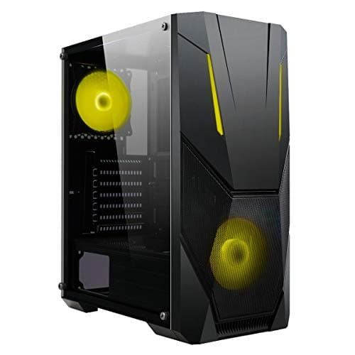 CiT Master ATX Mid Tower Black Tempered Glass Side Panel, USB 3.2 Gen 1 & USB 2.0 Front USB image