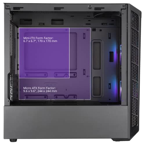 Cooler Master MasterBox MB311L ARGB Micro ATX Mid Tower Black with ARGB, Tempered Glass Side Panel, and USB 3.2 Gen 1 Type-A image