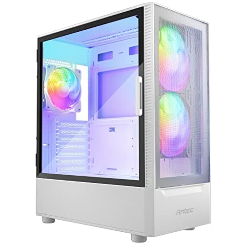 Antec NX410 ATX Mid Tower White with Tempered Glass Side Panel and USB 3.2 Gen 1 Type-A, USB 2.0 Type-A image