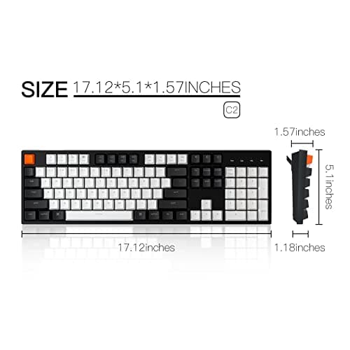 Keychron C2 Gateron G Pro Brown Hot-swappable Mechanical Gaming Keyboard Wired image