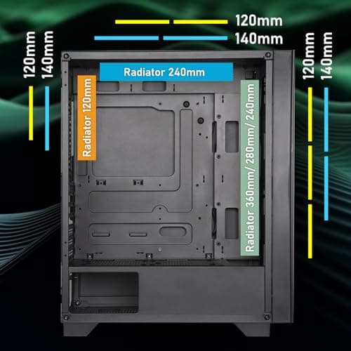 BitFenix FLOW ATX Mid Tower Black Tempered Glass Side Panel image