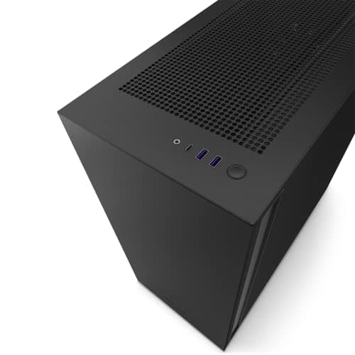NZXT H7 ATX Mid Tower Black with Tempered Glass Side Panel and Front I/O: USB 3.2 Gen 2x2 Type-C, USB 3.2 Gen 1 Type-A image