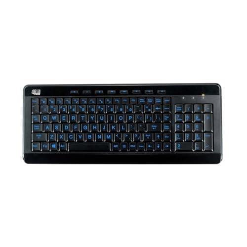 Adesso SlimTouch 120 3-Color Illuminated Compact Multimedia Wired Standard Keyboard main image