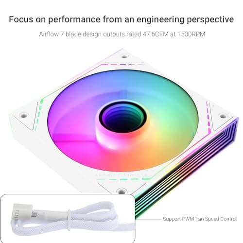 Thermalright TL-M12W-S 120mm White PWM Addressable RGB 47.6 CFM image