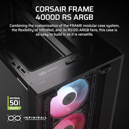Corsair FRAME 4000D RS ARGB Modular Mid-Tower PC Case - Black image