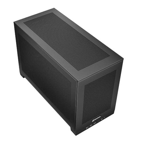 SHARKOON Rebel C20 Mini-ITX Desktop Black with Mesh Side Panel and USB 3.2 Gen 2 Type-C, USB 3.2 Gen 1 Type-A image