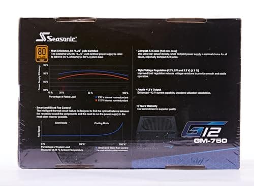 SeaSonic G12 GM Black / Blue 750W Semi-Modular 80+ Gold image