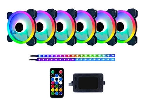 Apevia Twilight 120mm White / Black RGB 57.67 CFM 6-Pack image