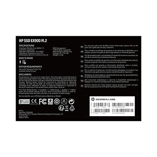 HP EX900 250GB M.2-2280 SSD PCIe 3.0 x4 NVMe image