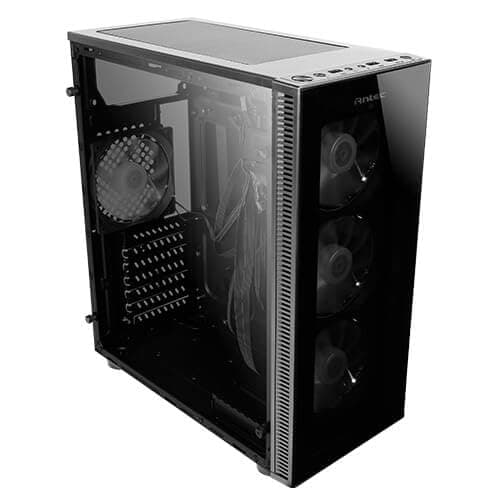 Antec NX210 ATX Mid Tower Black Tempered Glass Side Panel, USB 3.2 Gen 1 Type-A USB 2.0 Type-A image
