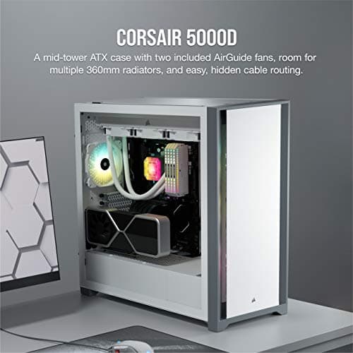 5000D Tempered Glass Mid-Tower ATX PC Case — White image