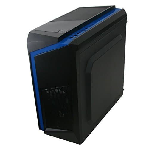 CiT F3 Micro ATX Mini Tower Black / Blue with Acrylic Side Panel and USB 3.2 Gen 1 Type-A, USB 2.0 Type-A image
