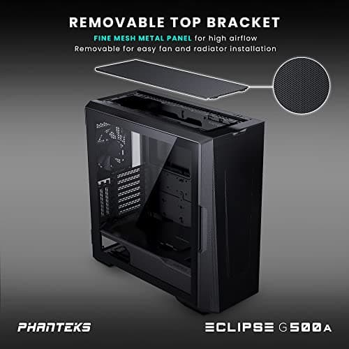 Phanteks ECLIPSE G500A Performance ATX Mid Tower Black Tempered Glass Side Panel image
