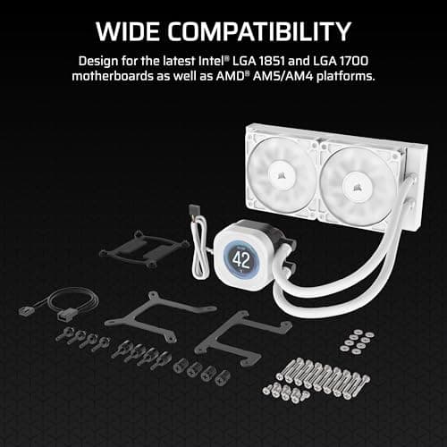 Corsair NAUTILUS 240 RS LCD Water 240mm 72.8 CFM White image