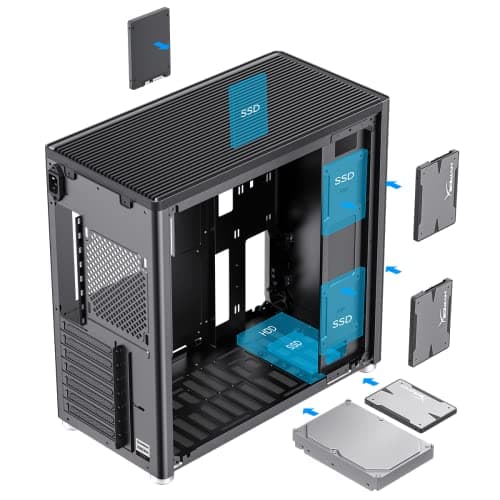 GameMax MeshBox Pro ATX Mid Tower Black Mesh Side Panel and USB 3.2 Gen 2 Type-C / USB 3.2 Gen 1 Type-A image