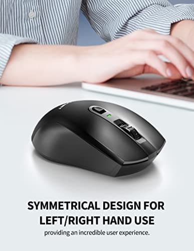 Wireless Mouse, TeckNet Ergonomic 2.4G Wireless Optical Mobile Mouse 4800 DPI with USB Nano Receiver for Laptop, PC, Chromebook, MacBook, Computer image