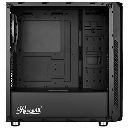 Rosewill SPECTRA D100 ATX Mid Tower Black with Tempered Glass Side Panel and USB 3.2 Gen 1 Type-A, USB 2.0 Type-A image