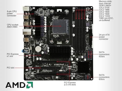 ASRock AMD 970 970M PRO3 DDR3 Micro ATX AM3+/AM3 image