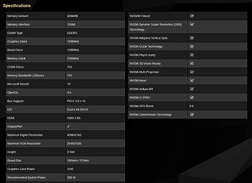Palit StormX GeForce GTX 1050 Ti 4GB GDDR5 Black image