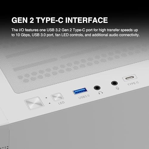 GAMDIAS ATHENA M3 ATX Mid Tower White Tempered Glass Side Panel image