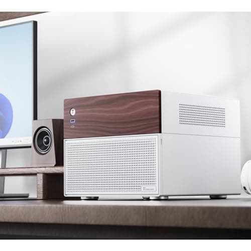 Jonsbo N4 MicroATX Desktop White / Brown Mesh Side Panel, USB 3.2 Gen 2 Type-C & USB 3.2 Gen 1 Type-A Front Panel image