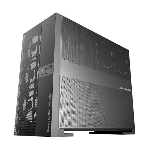 Geometric Future Model 5 ATX Mid Tower Black Vent Fanless, Tempered Glass Side Panel, USB 3.2 Gen 2x2 Type-C, USB 3.2 Gen 1 Type-A image