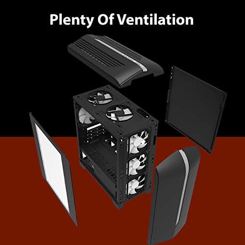 GameMax Centauri MicroATX Mid Tower Black / Gray with Acrylic Side Panel and USB 3.2 Gen 1 Type-A USB 2.0 Type-A image