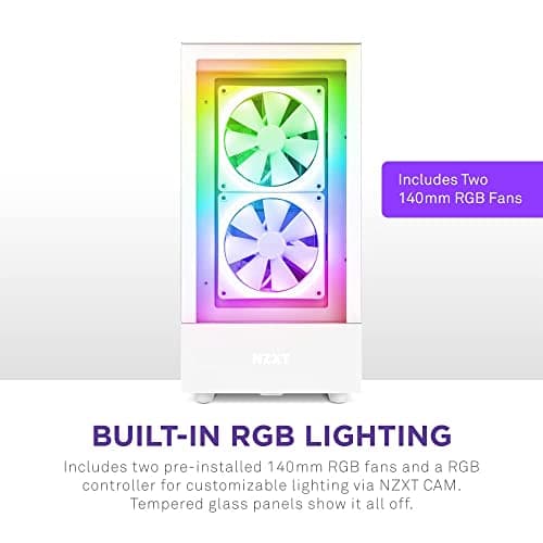 NZXT H5 Elite ATX Mid Tower White Tempered Glass image