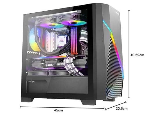 Antec Draco 10 Micro ATX Mini Tower Black Tempered Glass Side Panel, USB 3.2 Gen 1 Type-A image