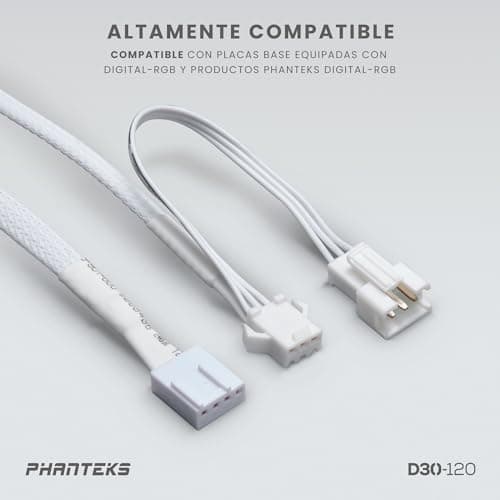 Phanteks D30-120 120mm White Addressable RGB PWM 64.3 CFM 3-Pack image