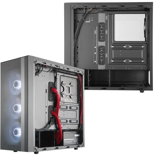 Cooler Master MasterBox NR600 (w/o ODD) ATX Mid Tower Black with Tempered Glass Side Panel image