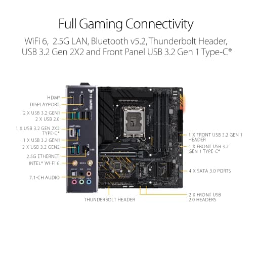 Asus B660 TUF GAMING B660M-PLUS WIFI D4 DDR4 Micro ATX image