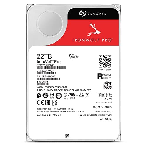 Seagate IronWolf Pro NAS 22TB 3.5" HDD 7200RPM SATA 6.0 Gb/s Internal image