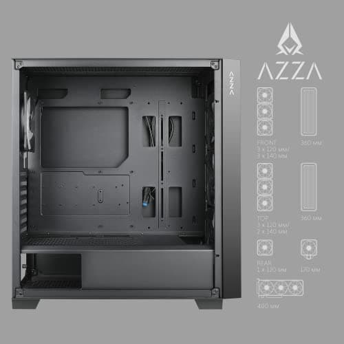 Azza Aero ATX Mid Tower Black Mesh Side Panel image