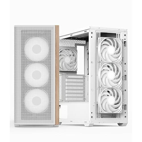 Aerocool D501A V2 ATX Mid Tower White with Tempered Glass Side Panel and USB 3.2 Gen 2 Type-C, USB 3.2 Gen 1 Type-A Front Panel image