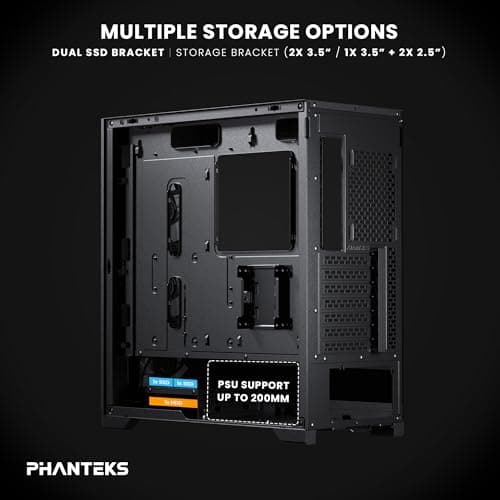 Phanteks Eclipse G370A ATX Mid Tower Black with Tempered Glass Side Panel and USB 3.2 Gen 1 Type-C / USB 3.2 Gen 1 Type-A image