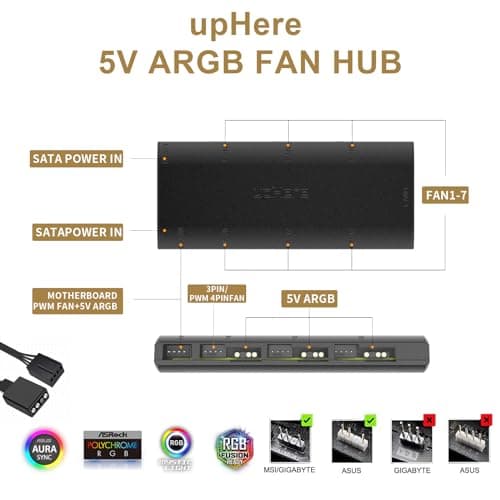 upHere NT1207 120mm White PWM ARGB 5-Pack image