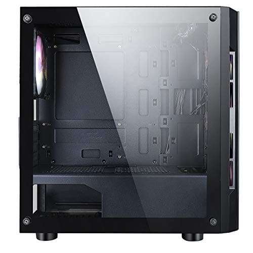CiT Flash Micro ATX Mid Tower Black with Tempered Glass Side Panel and USB 3.2 Gen 1 Type-A, USB 2.0 Type-A image