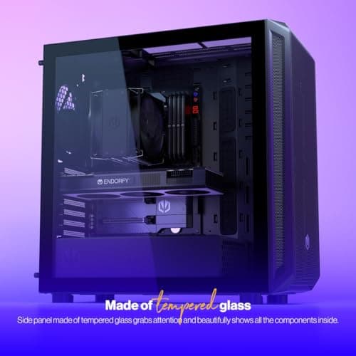 ENDORFY Arx 700 Air ATX Mid Tower Black with Tempered Glass Side Panel and USB 3.2 Gen 2 Type-C, USB 3.2 Gen 1 Type-A image