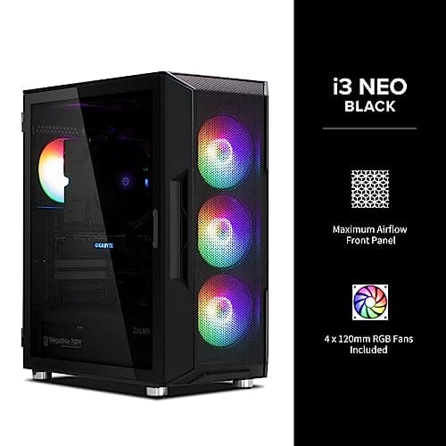 Zalman i3 NEO ATX Mid Tower Black / Silver Tempered Glass Side Panel image