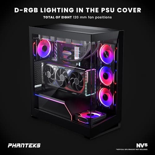 Phanteks NV5 ATX Mid Tower Black Tempered Glass Side Panel image