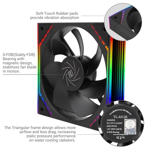 Thermalright TL-M12R 120mm Black Addressable RGB PWM 42.6 CFM image