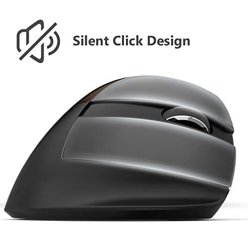 Delux Rechargeable Silent Ergonomic Mouse, Wireless Vertical Mouse with BT 4.0 and Nano Receiver, 6 Buttons and 4 Gear DPI RGB Optical Mice for Laptop PC Computer (M618mini-Jet) image