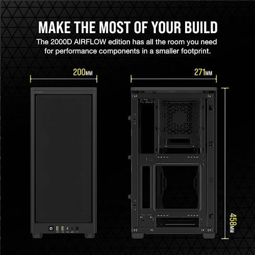 Corsair 2000D AIRFLOW Mini-ITX Tower Black Mesh Side Panel image